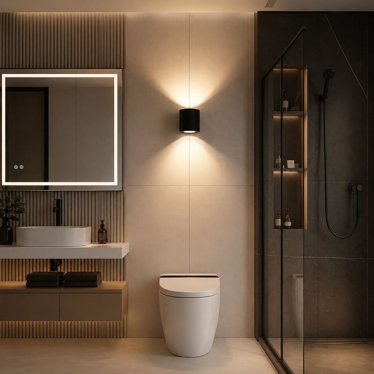 Dobbeltlys | Roterbar LED-vegglampe (2-pakning)