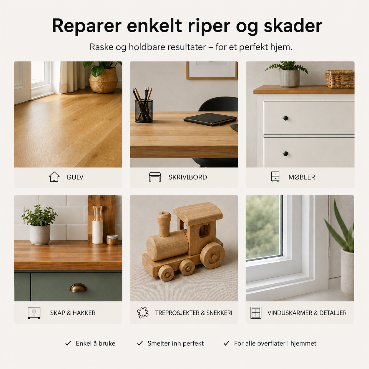 Reparasjonssett for Tregulv & Laminat