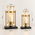 Lysholdere i glass & gull – 2-pakning