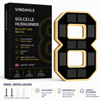 Vindahls Husnummer | Opplyste & Solcelledrevne